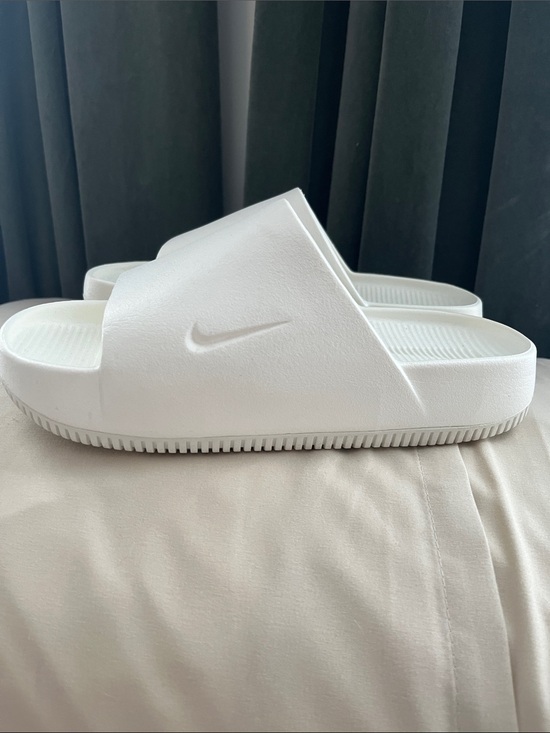 Nike Shoes - Nike All-White Slide Sandals - Embossed Swoosh